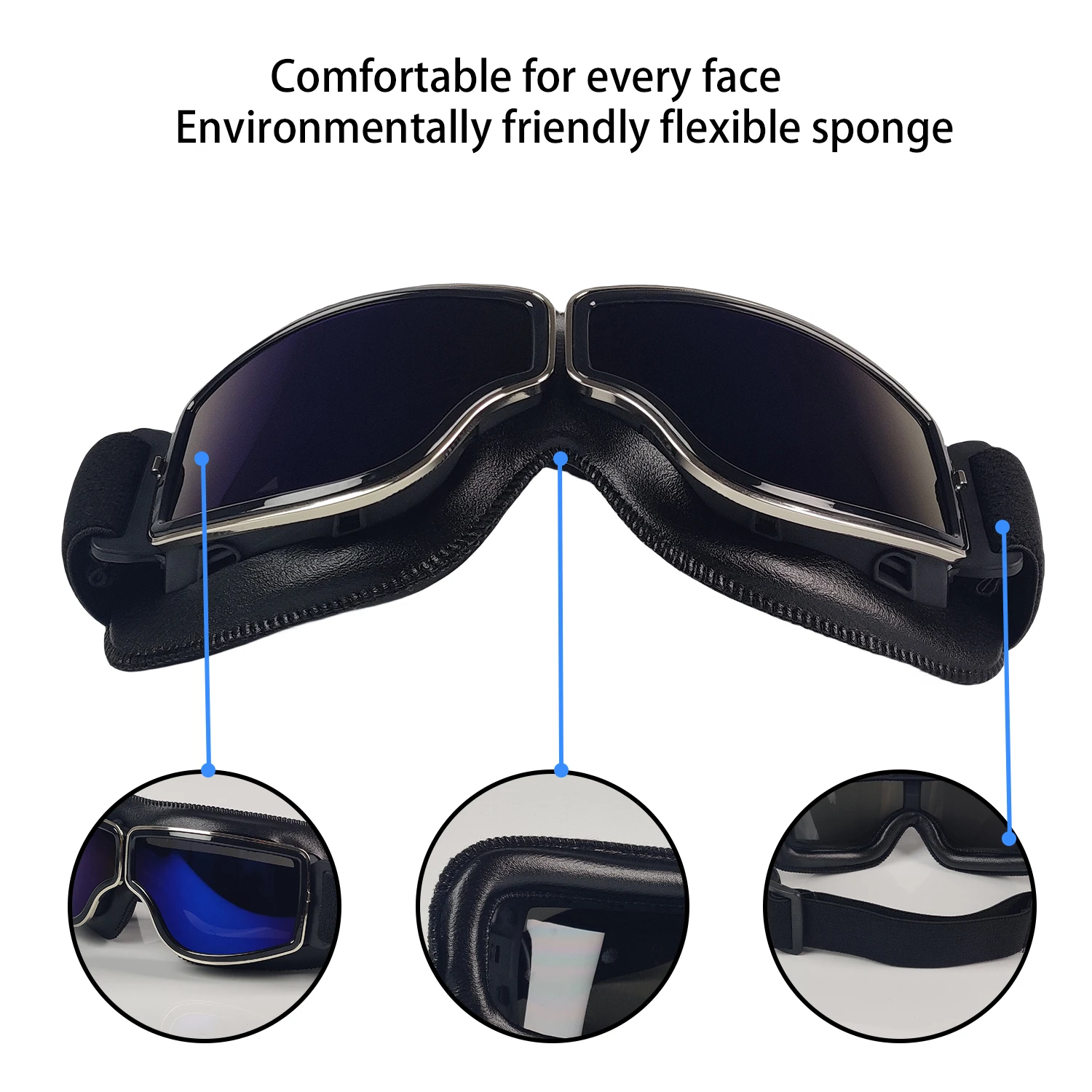 Motorcycle Glasses - Windproof - Vintage Cycling Gear recension och pris