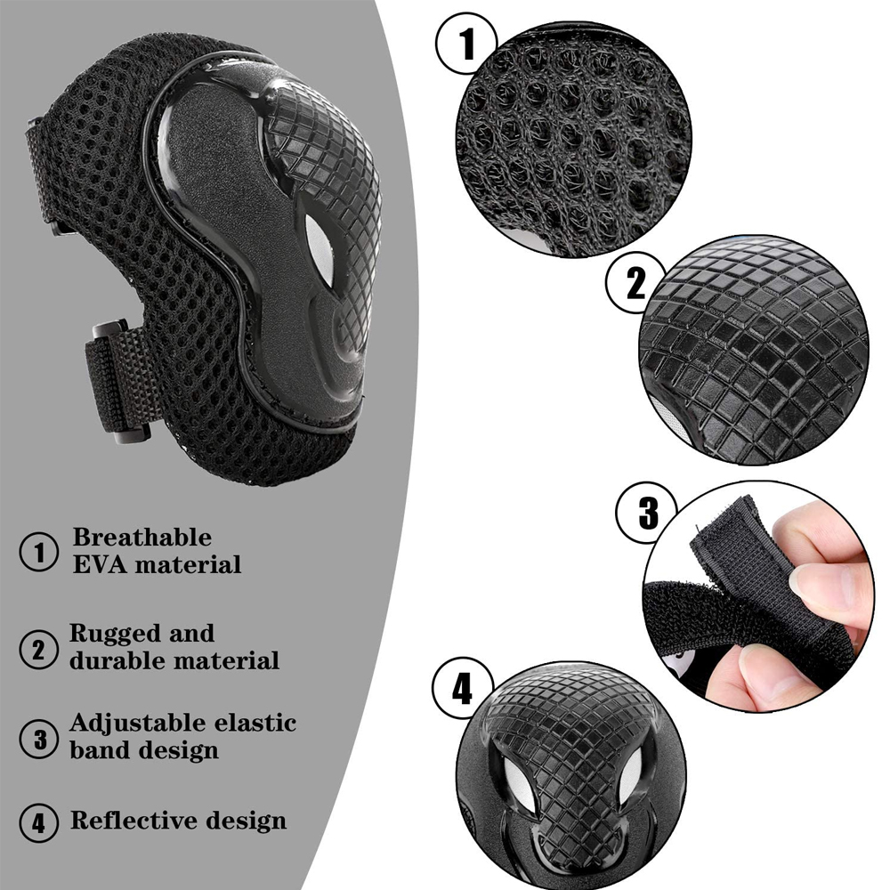 6Pcs Kids Knee Pads Elbow Pads - Cycling Safety Gear For Kids recension och pris