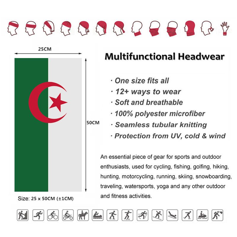 Algeria Flag Printed Bandana H - Cycling Gears recension och pris