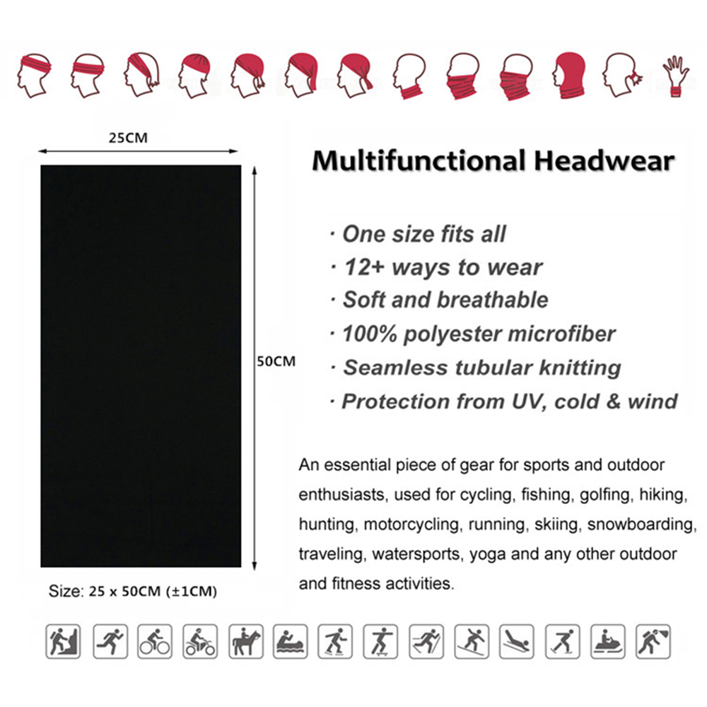 Seamless Solid Color Bandanas  - Cycling Gears recension och pris